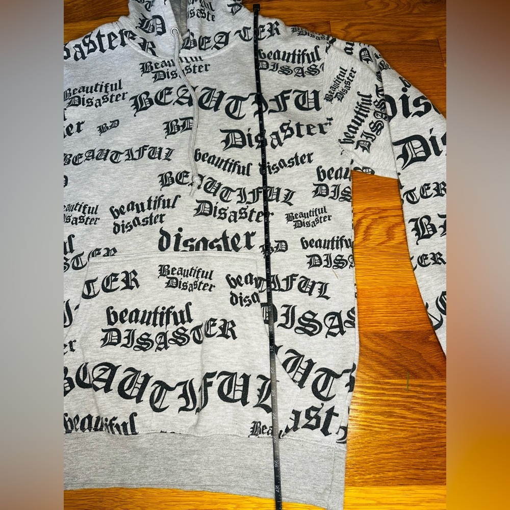 Beautiful Disaster All-Over Print Hoodie – Size Large - Picture 5 of 9